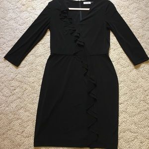 Calvin Klein Black Ruffled Midi Dress - Women’s 8